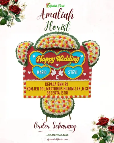 Karangan Papan Bunga Pernikahan di Nae